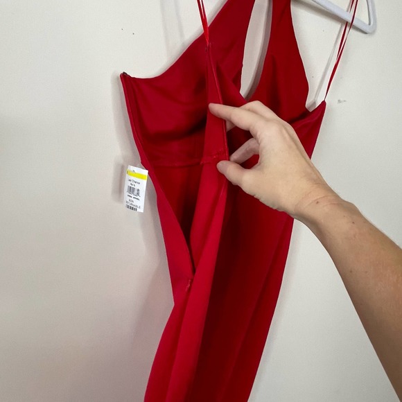 Socialite Red Halter Dress Side Slit Sheath Dress NWT Size XS - Picture 8 of 11